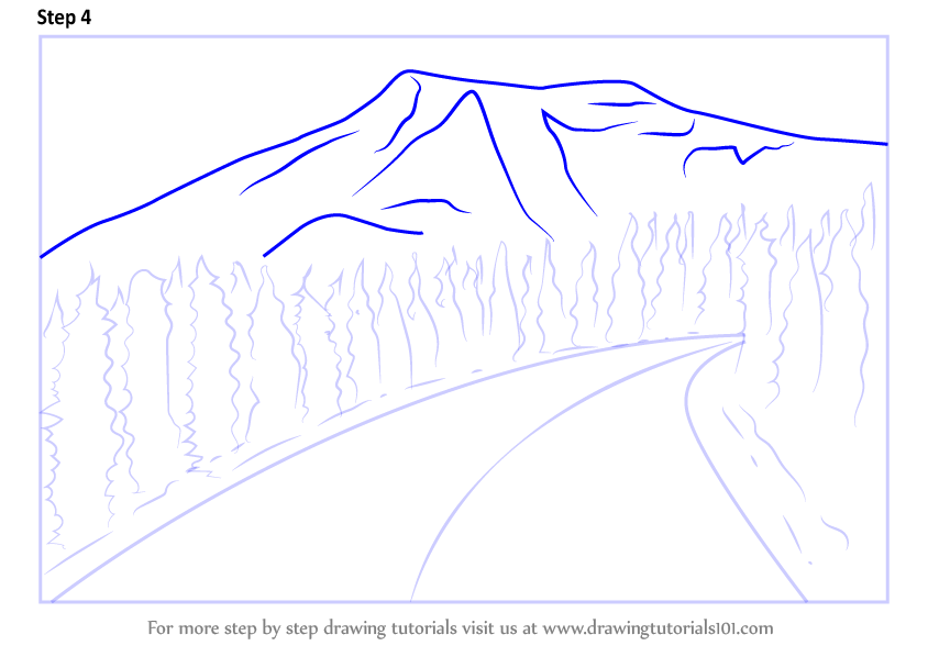 844x598 learn how to draw mount rainier national park - Mt Rainier Drawing