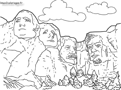512x381 mount rushmore coloring page - Mt Rushmore Drawing