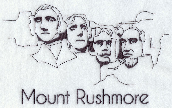 698x438 Machine Embroidery Designs - Mt Rushmore Drawing