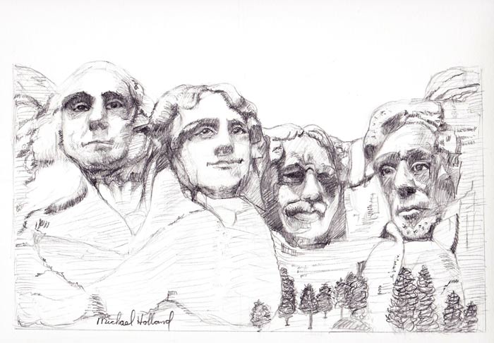 700x486 mount rushmore drawing - Mt Rushmore Drawing
