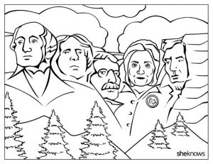 300x231 Stop The Presses New Coloring Book Features Hillary On Mt - Mt Rushmore Drawing