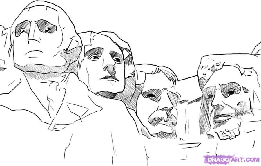 900x572 how to draw mount rushmore step art for kids hbac - Mt Rushmore Drawing