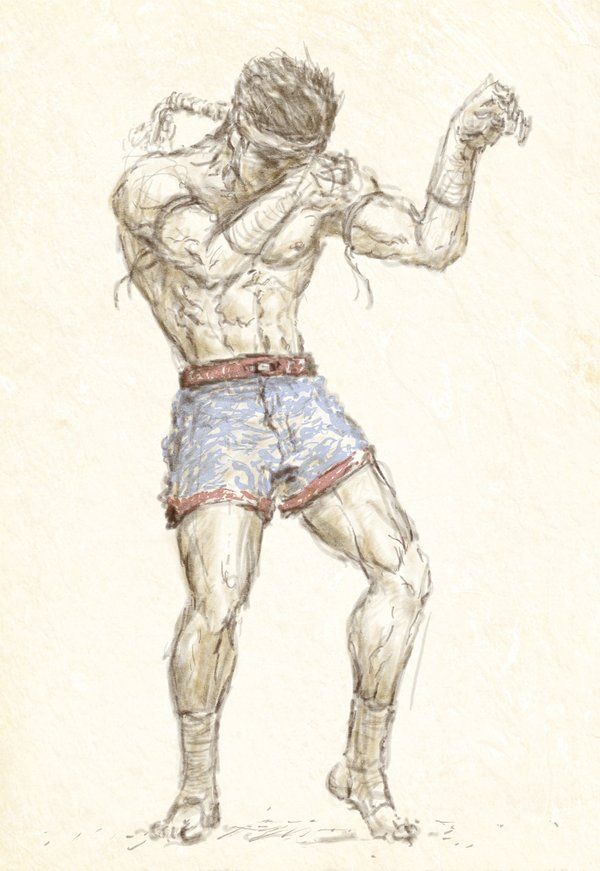 600x871 muay thai - Muay Thai Drawing