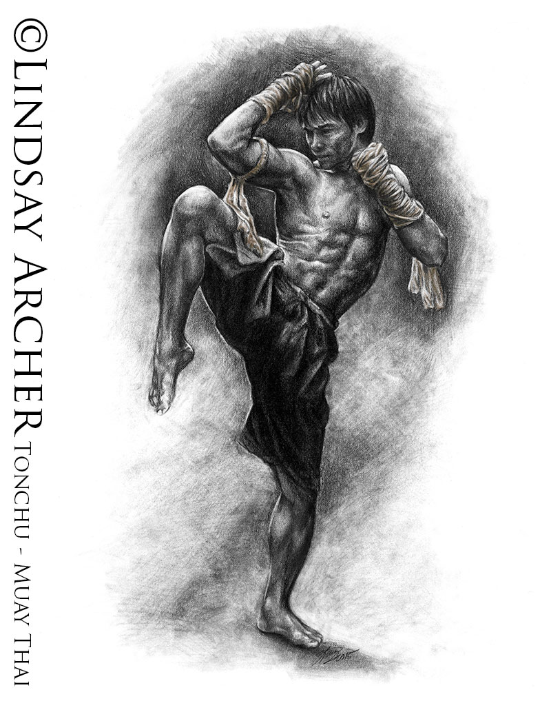 800x1017 muay thai - Muay Thai Drawing