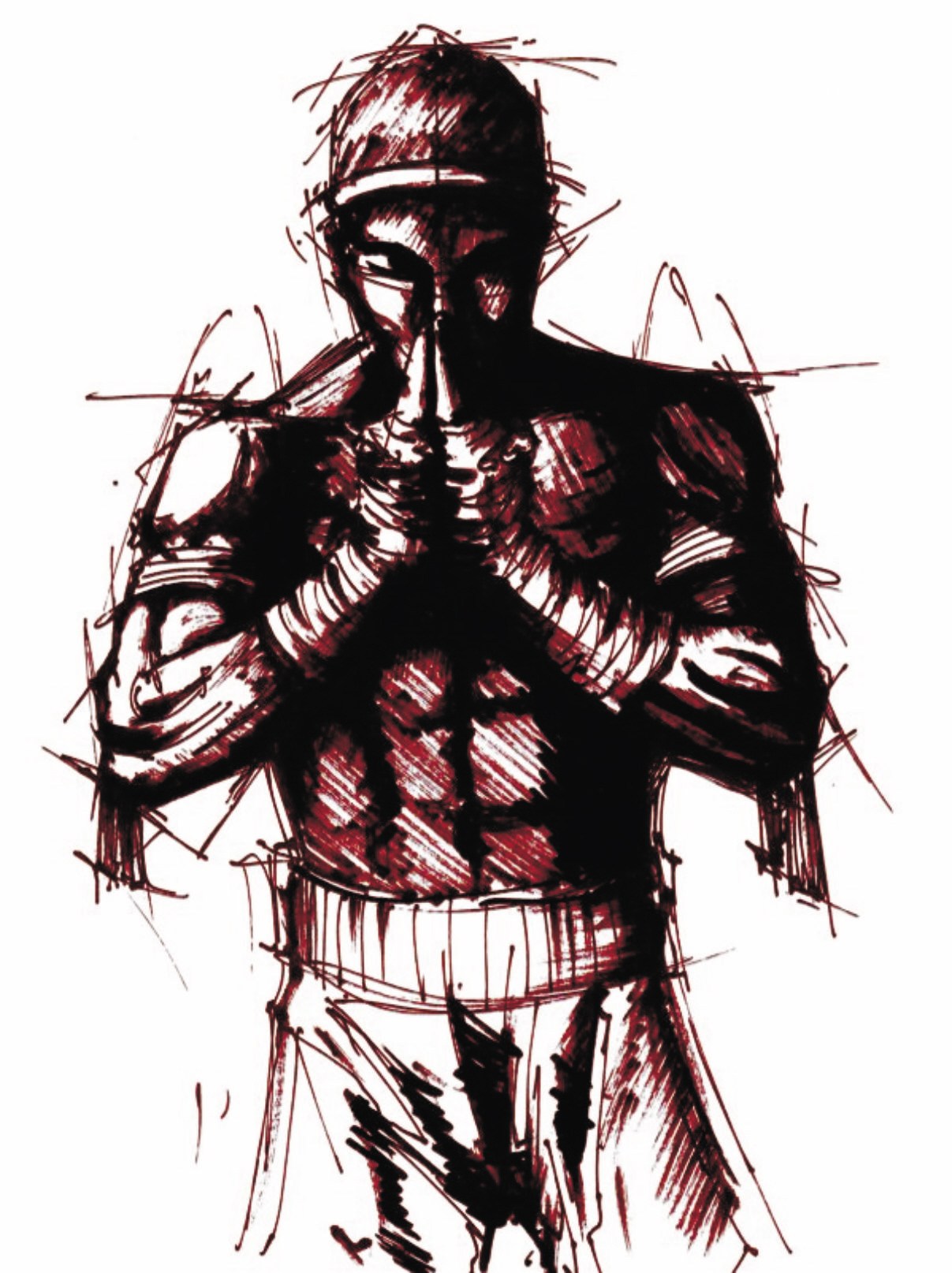 1207x1614 most people name their first post hello world, but i don't lone wolf - Muay Thai Drawing