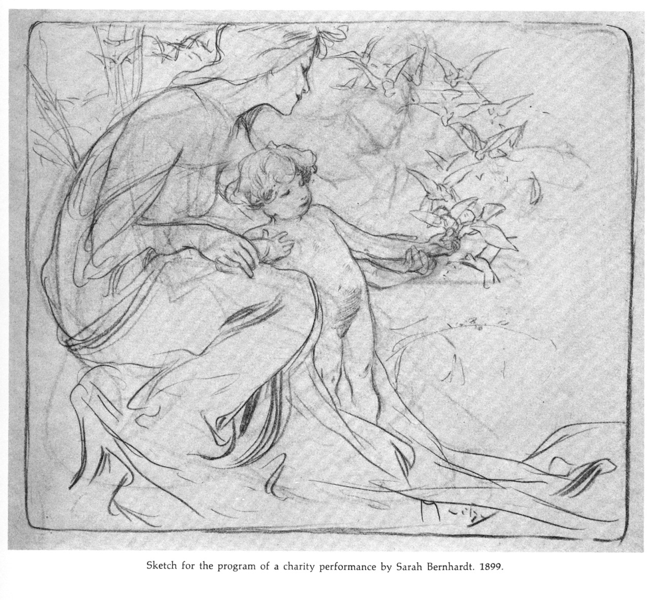 1280x1180 sketches alphonse mucha artbook scans sara bernhardt - Mucha Drawings