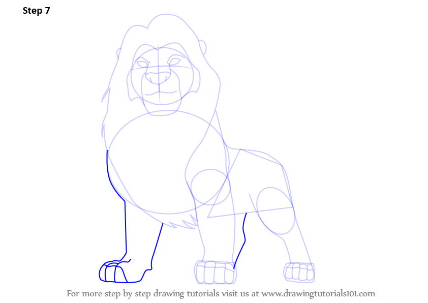 842x596 learn how to draw mufasa from the lion king - Mufasa Drawing