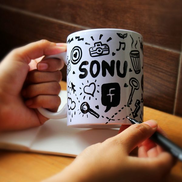 600x600 diy personalised mug drawing kit kreative keeda - Mug Drawing