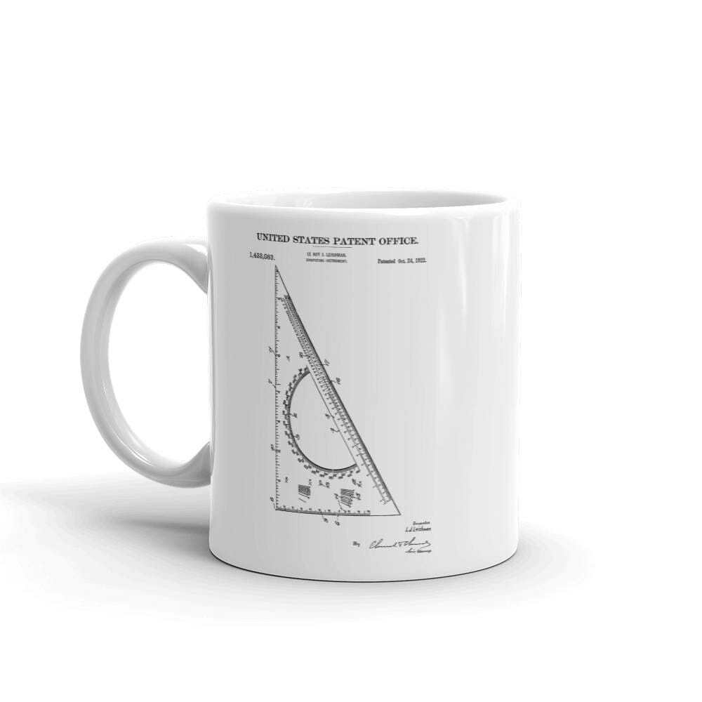 1000x1000 drafting triangle patent mug engineer gift, vintage - Mug Drawing