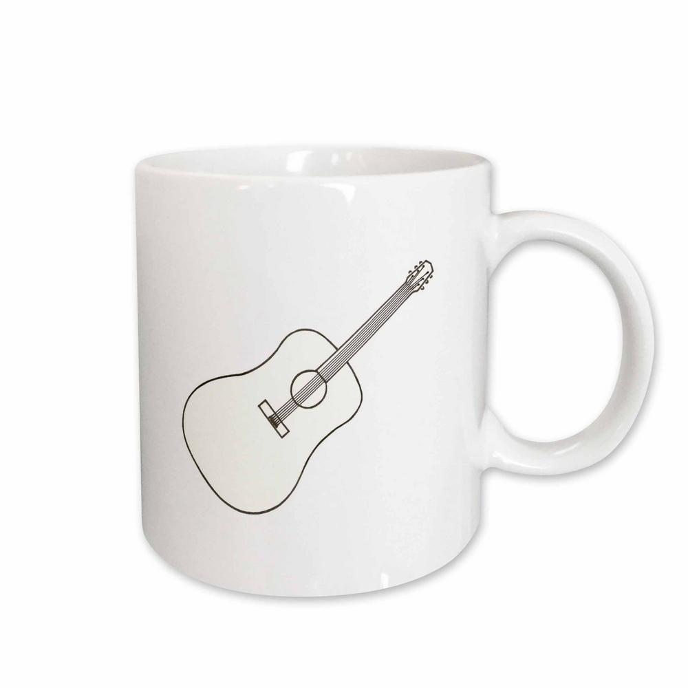 1000x1000 cherylsart music art guitar outline drawing oz white - Mug Drawing