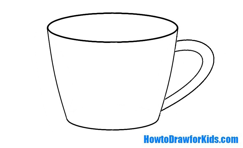 819x500 Cup Drawing Free Download - Mug Line Drawing