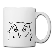 190x190 Eagle Owl - Mug Line Drawing