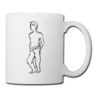 190x190 line drawing man mug spreadshirt - Mug Line Drawing