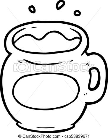 365x470 line drawing of a mug of coffee - Mug Line Drawing