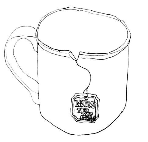 486x466 tea mug line drawing - Mug Line Drawing
