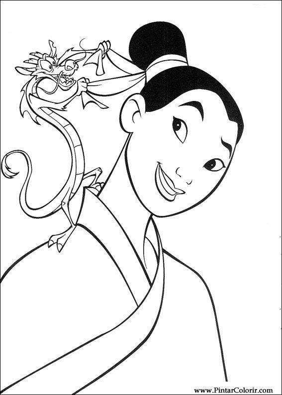 567x794 Drawings To Paint Colour Mulan - Mulan Drawing