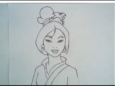 480x360 Face Drawing - Mulan Drawing