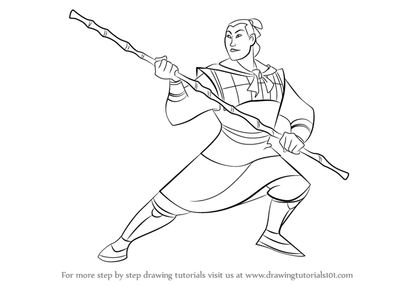 800x565 Learn How To Draw Li Shang From Mulan - Mulan Drawing