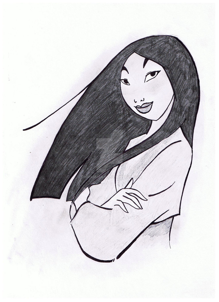762x1048 Old Drawing Of Mulan - Mulan Drawing