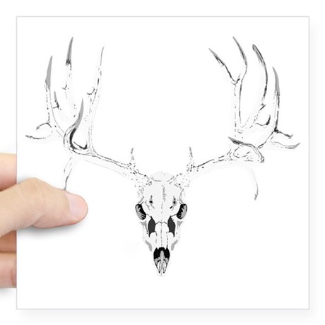 460x460 mule deer stickers - Mule Deer Skull Drawing