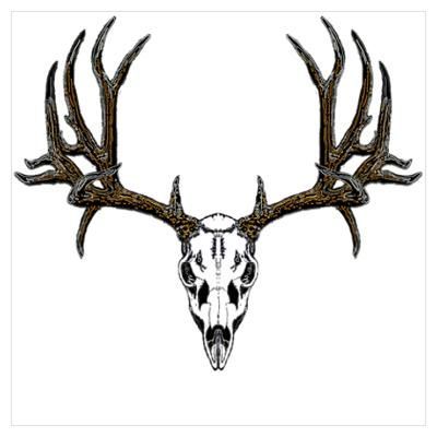 400x400 Tribal Elk Head Drawings Deer Skull Drawings Cafepress Gt Wall Art - Mule Deer Skull Drawing