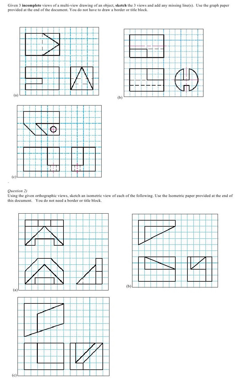 Multiview Drawing Worksheets at PaintingValley.com | Explore collection ...