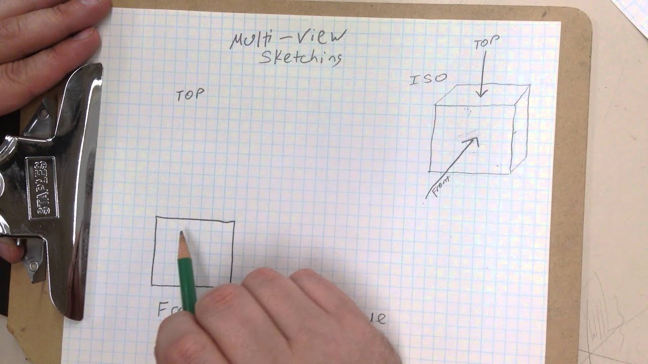 1280x720 labeled multiview drawing - Multiview Drawing Worksheets