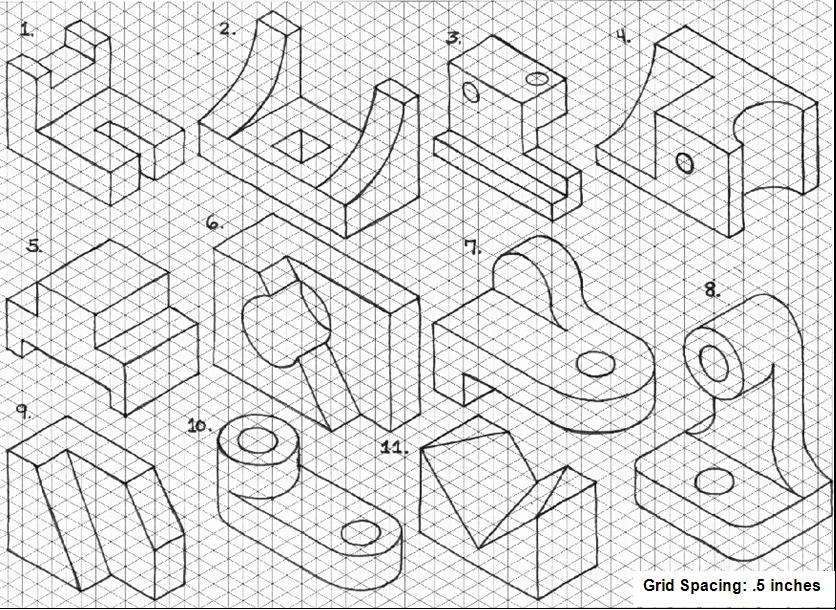 piping orthographic to isometric drawing exercises