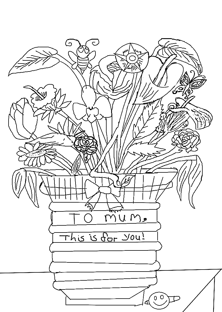 779x1095 for my mum flowers inked - Mum Flower Drawing