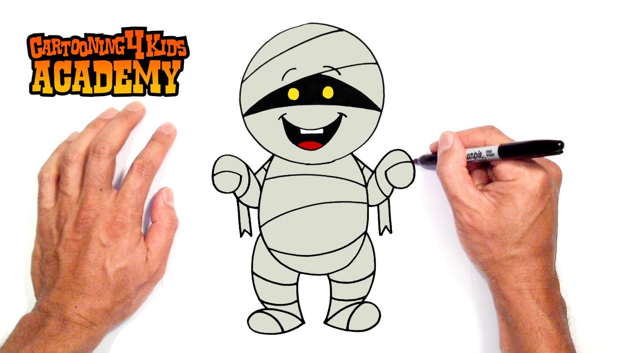 1280x720 how to draw a halloween mummy art for beginners - Mummy Drawing