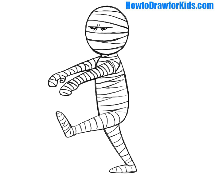 700x582 how to draw a mummy for kids how to draw for kids - Mummy Drawing