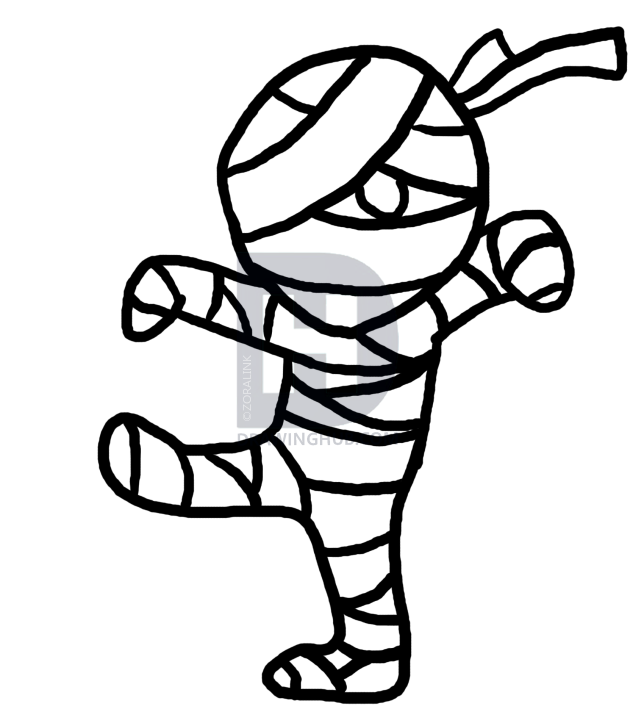 644x720 how to draw a mummy, step - Mummy Drawing