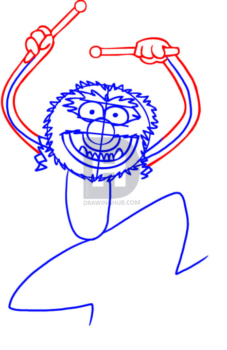 467x720 how to draw animal from the muppets, step - Muppets Animal Drawing