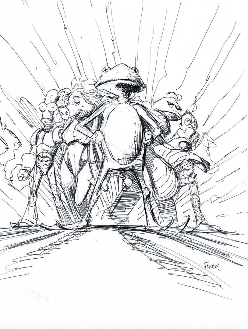 814x1080 david finch drawing the muppets as superheroes - Muppets Drawing