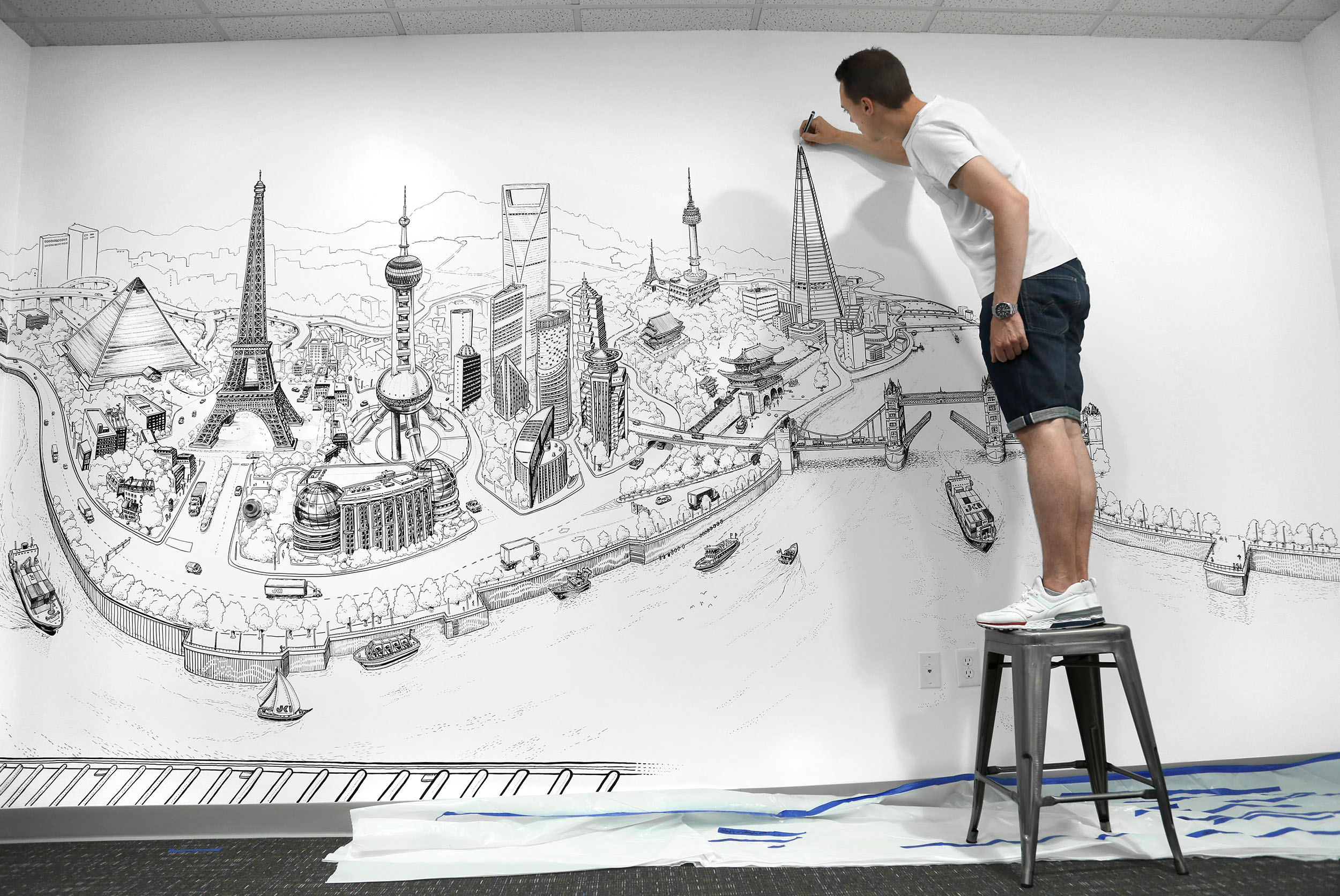2500x1672 move the world mural drawings - Mural Drawing