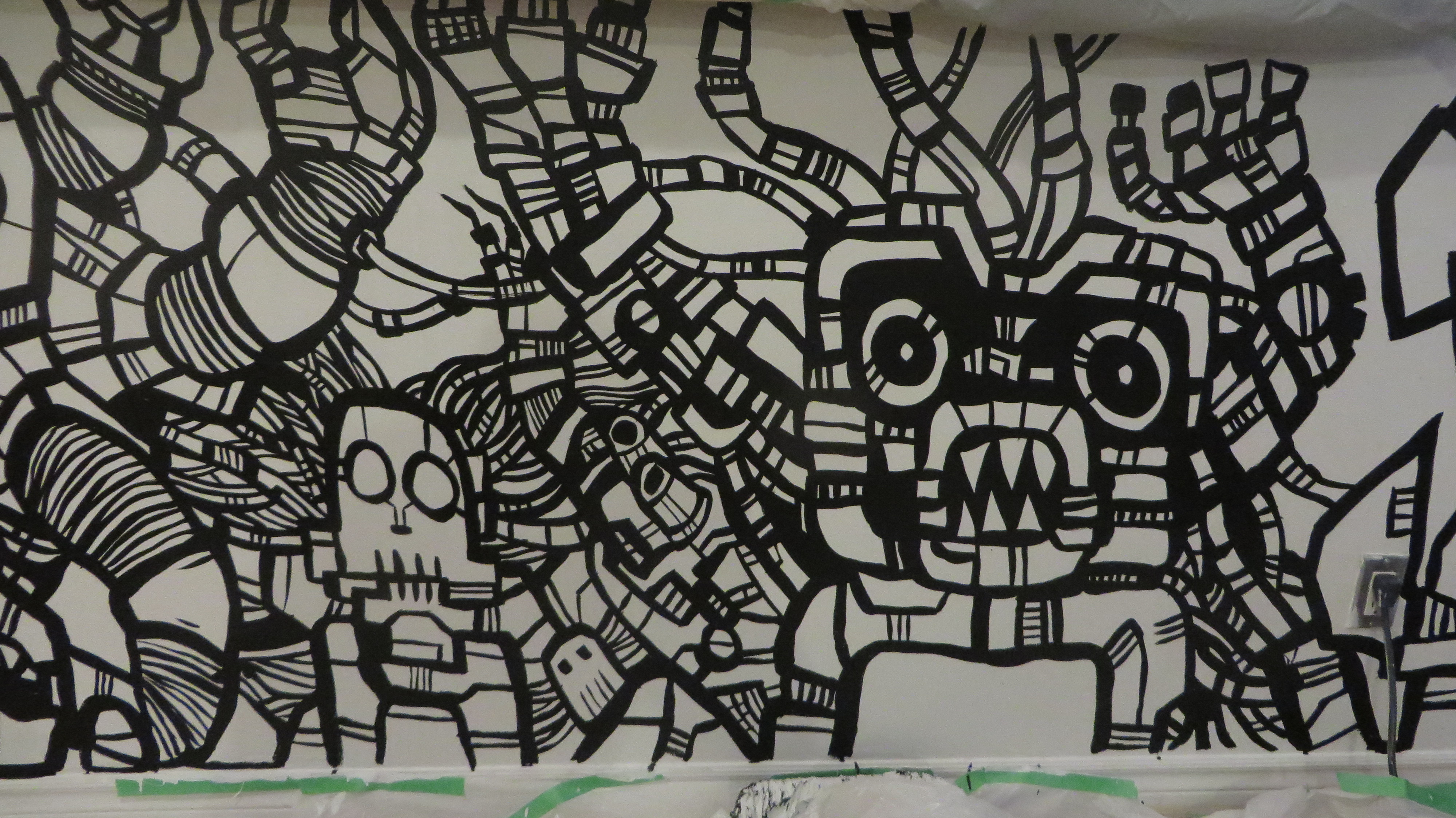 4000x2248 robot mural drawing heyapathy surreal comics - Mural Drawing