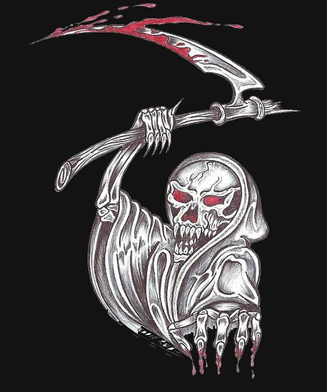 458x550 grim reaper bloody murder death original art drawing posters - Murder Drawing