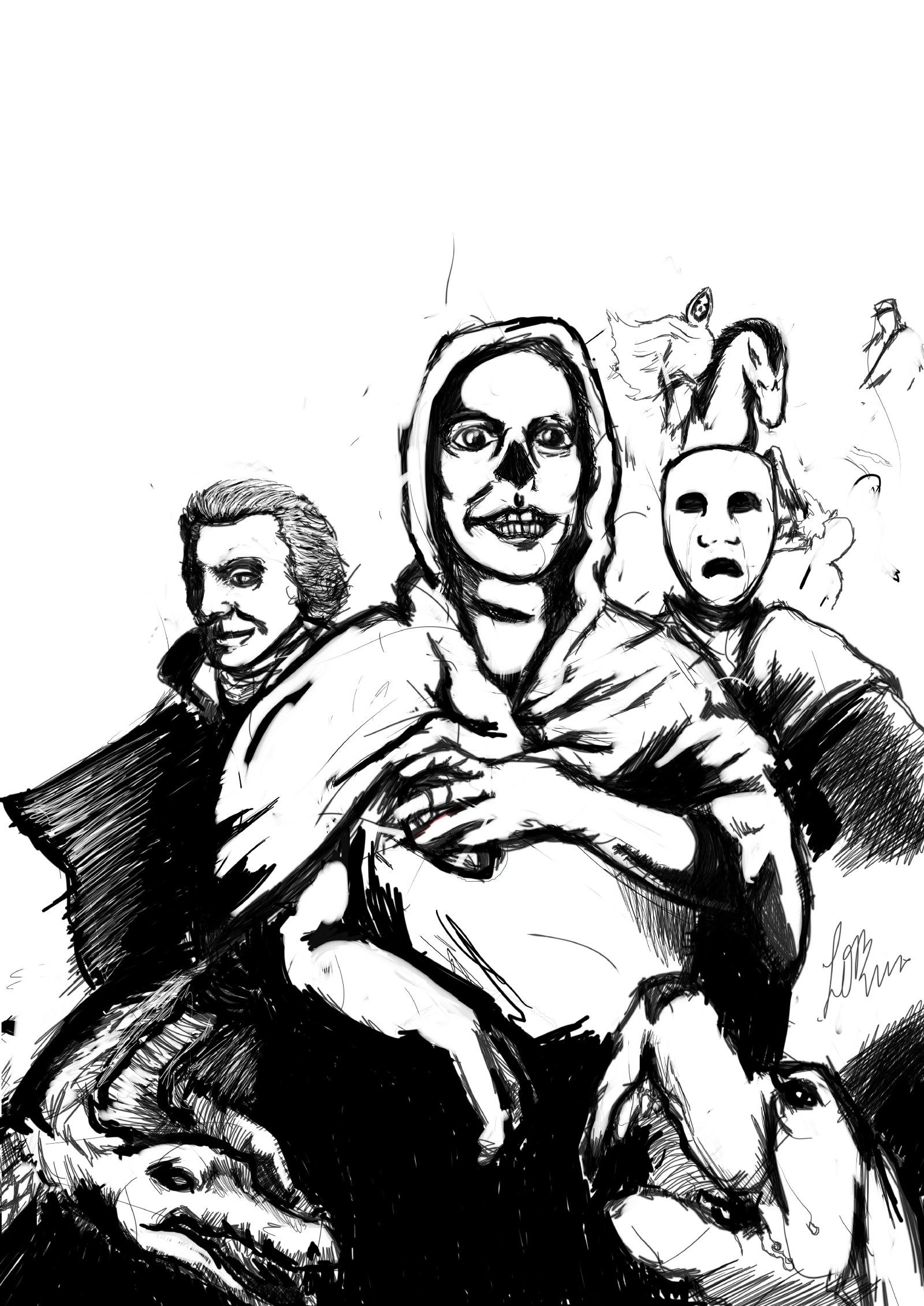 1600x2262 murder on the way ls o'brien medium - Murder Drawing