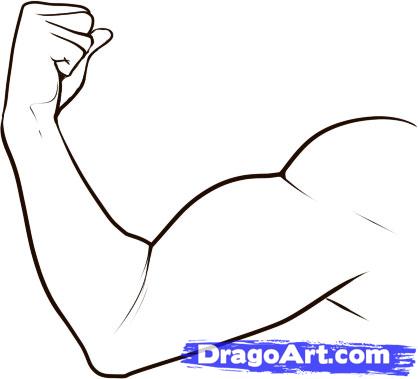 418x379 how to draw a muscle, step - Muscle Arm Drawing