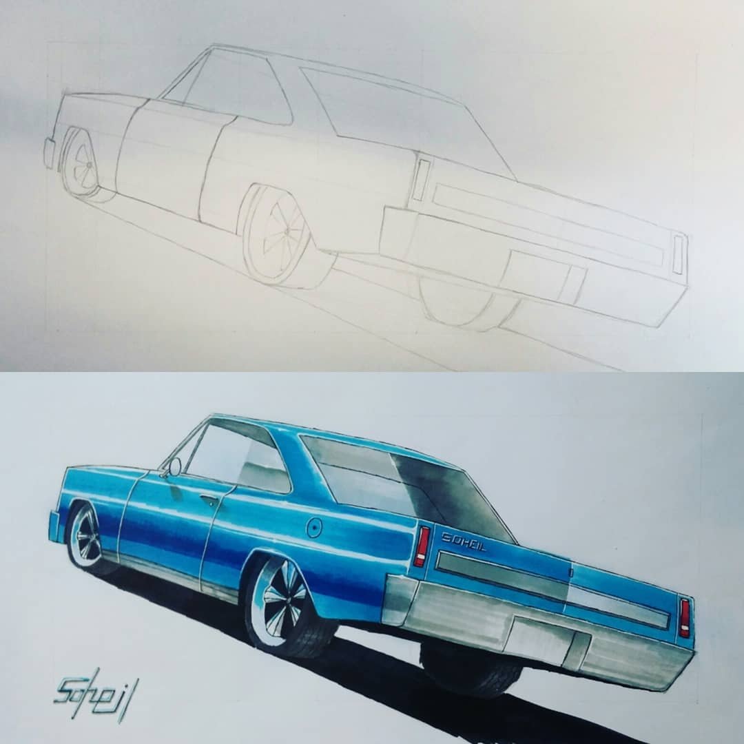 1080x1080 muscle car - Muscle Car Drawings
