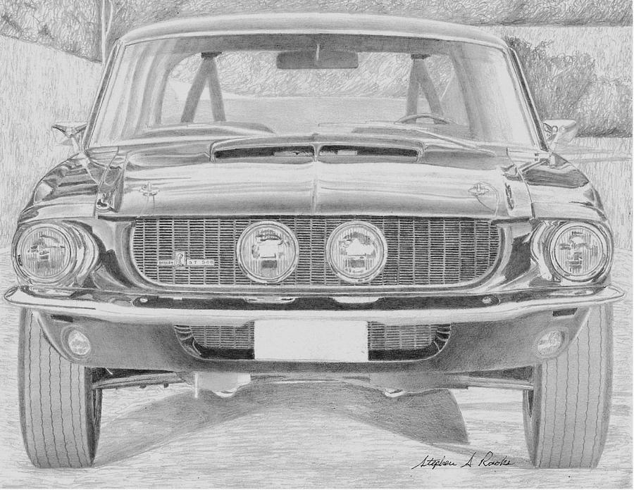 900x696 shelby gt front view muscle car art print mixed media - Muscle Car Drawings