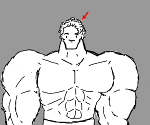 300x250 muscular guy with curly hair drawing - Muscle Guy Drawing