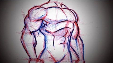 480x270 how to draw superhero chest - Muscular Body Drawing
