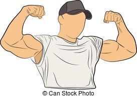 273x194 The Inflated Body Muscle Man Vector Drawing Illustration - Muscular Man Drawing