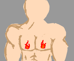 300x250 muscular man w hot nips drawing - Muscular Man Drawing