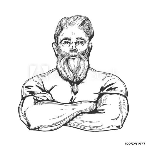 500x500 strong muscular man - Muscular Man Drawing