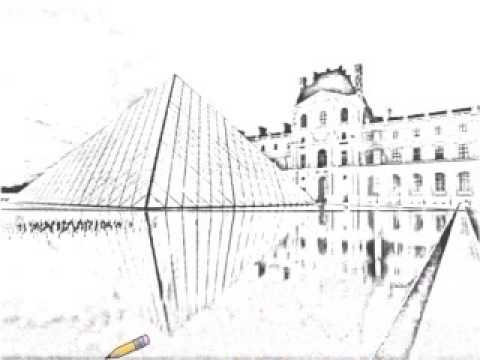 480x360 auto draw louvre museum - Museum Drawing