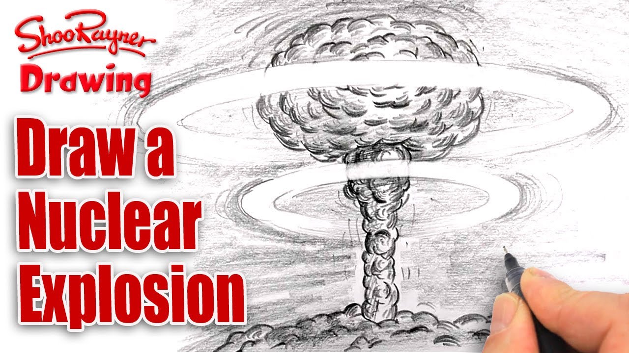 1280x720 How To Draw A Nuclear Explosion - Mushroom Cloud Drawing