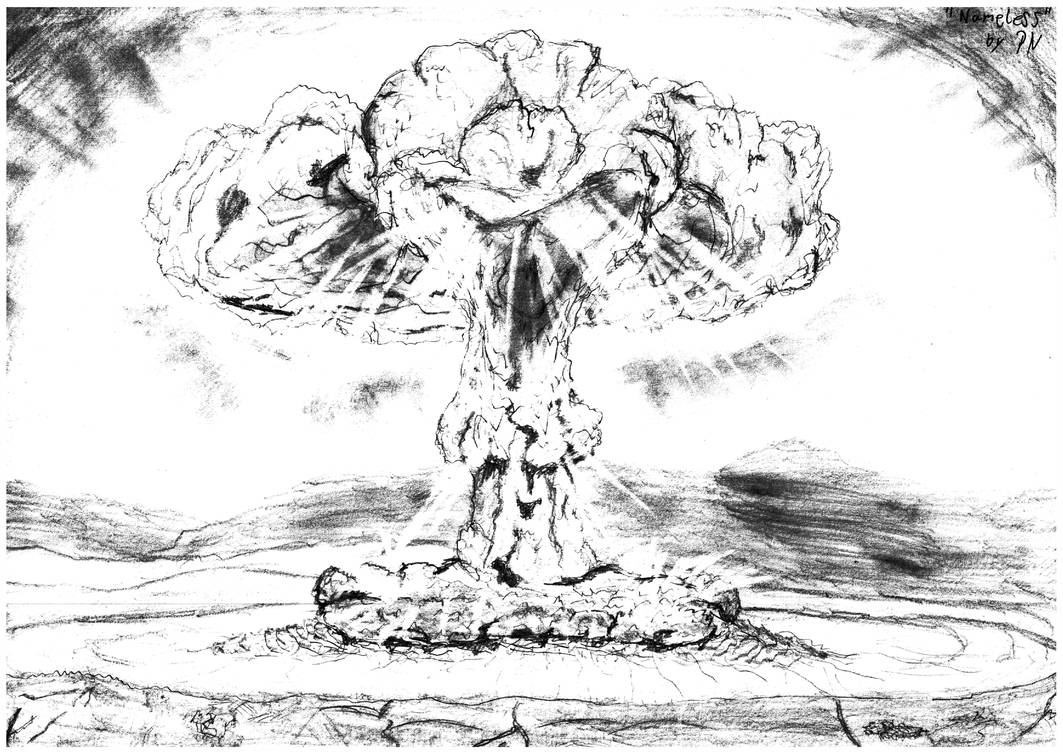 1063x752 mushroom cloud sketch - Mushroom Cloud Drawing
