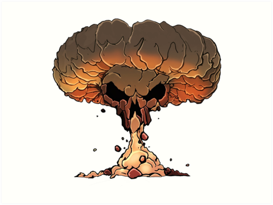 549x413 skull mushroom cloud art prints - Mushroom Cloud Drawing